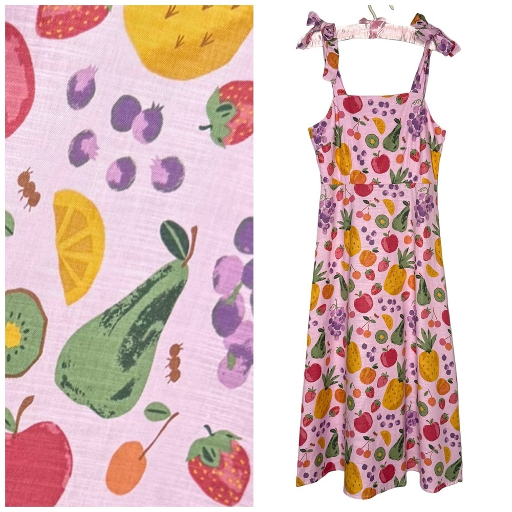 NWT Modcloth Princess Highway M Fruit Picnic Ants Maxi Dress Cotton Sundress